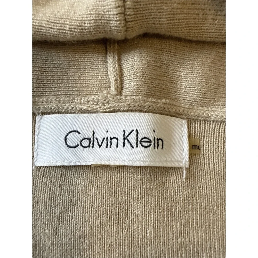 Calvin Klein Women's Open Front Sleeveless Vest‎ Beige Size XL